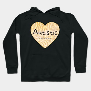 Autistic And Proud Orange Heart Hoodie